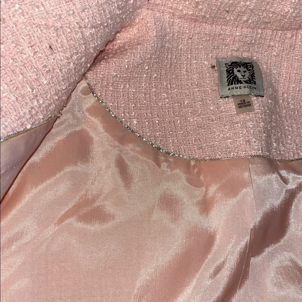 Anne Klein Blush Pink Textured Boucle Topper Blazer M‎ EUC - Picture 7 of 12